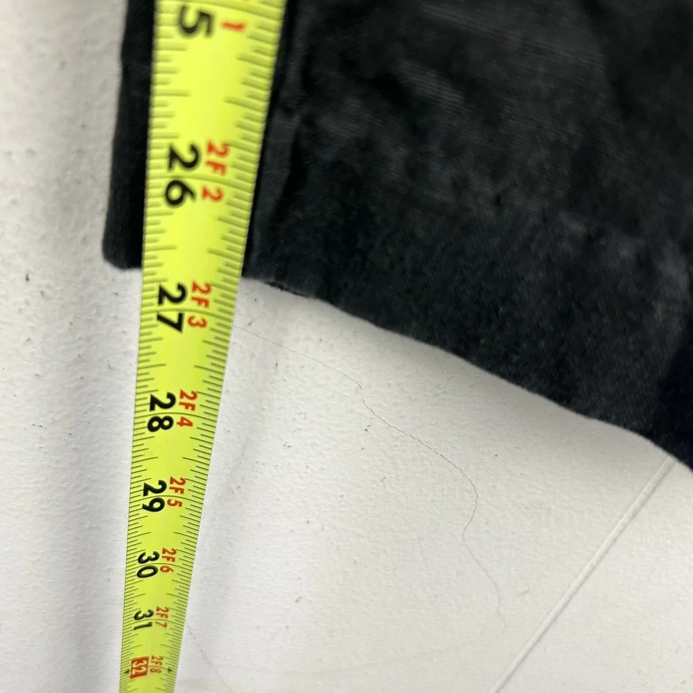 Vintage 90s Black Linen Pants Wide Leg Elastic Waist Cropped Minimalist Chic L - Picture 6 of 8